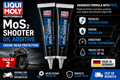 Liqui Moly MoS2 Shooter Motorcycle Oil Additive 20ml x2 Engine Wear Protection