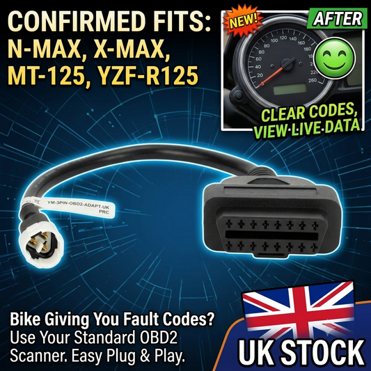 Share Yamaha OBD2 Diagnostic Cable 3 Pin X-MAX N-MAX MT-125 Fault Code Scanner Adapter