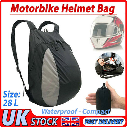 Motorbike Helmet Backpack Waterproof 28L Foldable Storage Bag Fits Full Face
